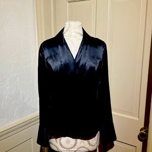 Silk blouse , black, 8 petite